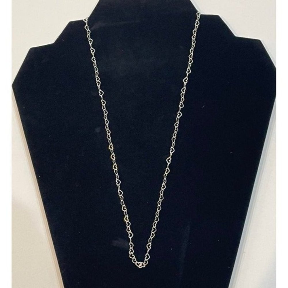 .925 silver heart chain measures 9 inches